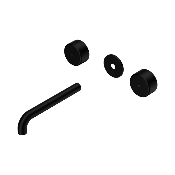 Nero Serenity Wall Basin Set 185mm Spout with Metal Handle (Trim Kit Only) Matte Black