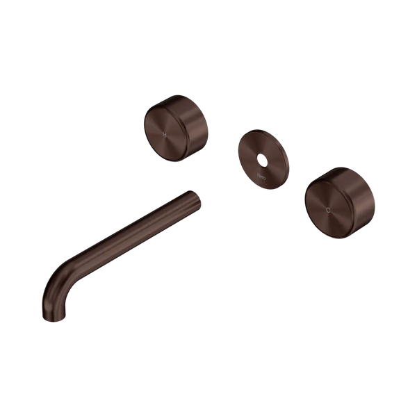 Nero Serenity Wall Basin Set 185mm Spout with Metal Handle (Trim Kit Only) Rome Bronze