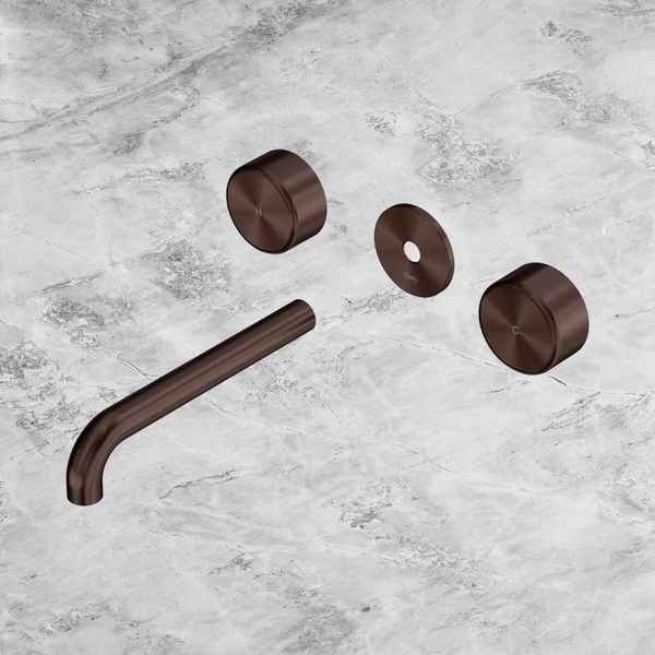Nero Serenity Wall Basin Set 185mm Spout with Metal Handle (Trim Kit Only) Rome Bronze