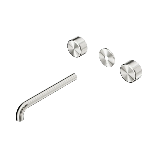 Nero Serenity Wall Basin Set 220mm Spout with Metal Handle (Trim Kit Only) Brushed Nickel