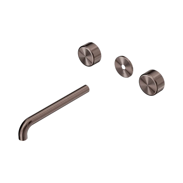 Nero Serenity Wall Basin Set 220mm Spout with Metal Handle (Trim Kit Only) Brushed Bronze