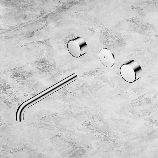 Nero Serenity Wall Basin Set 220mm Spout with Metal Handle (Trim Kit Only) Chrome