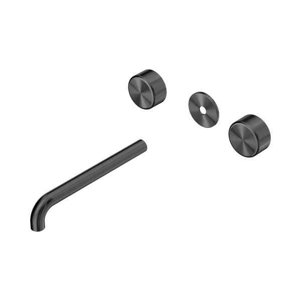 Nero Serenity Wall Basin Set 220mm Spout with Metal Handle (Trim Kit Only) Gunmetal