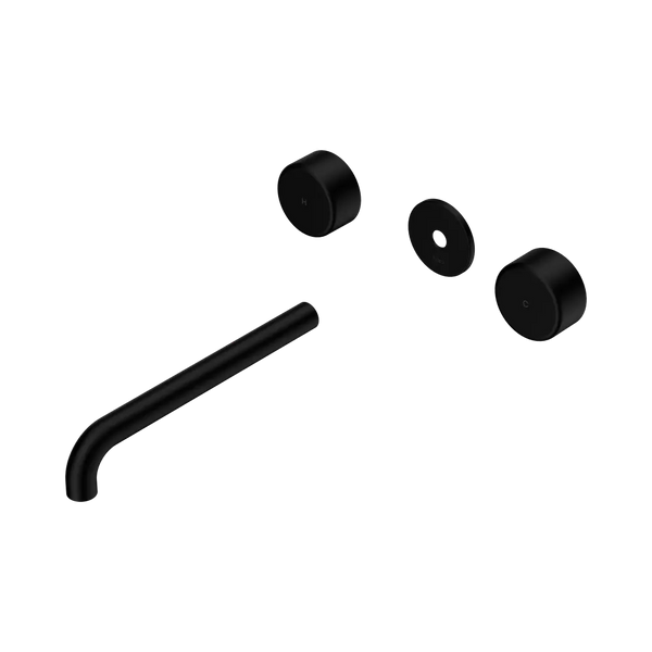 Nero Serenity Wall Basin Set 220mm Spout with Metal Handle (Trim Kit Only) Matte Black