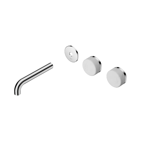 Nero Serenity Wall Basin Set 160mm Offset Spout with Carrara Handle (Trim Kit Only) Chrome