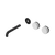 Nero Serenity Wall Basin Set 160mm Offset Spout with Carrara Handle (Trim Kit Only) Matte Black