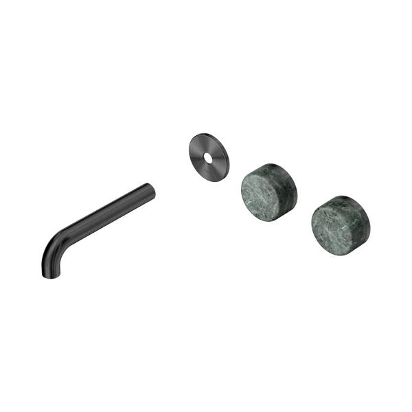 Nero Serenity Wall Basin Set 160mm Offset Spout with Verde Alpi Handle (Trim Kit Only) Gunmetal