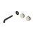 Nero Serenity Wall Basin Set 160mm Offset Spout with Rome Travertine Handle (Trim Kit Only) Matte Black