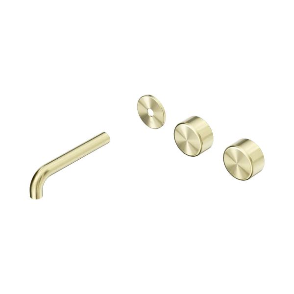 Nero Serenity Wall Basin Set 160mm Offset Spout with Metal Handle (Trim Kit Only) Brushed Gold