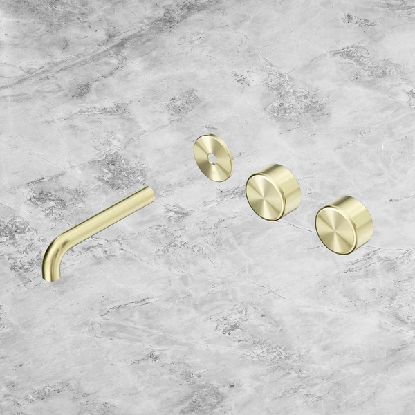 Nero Serenity Wall Basin Set 160mm Offset Spout with Metal Handle (Trim Kit Only) Brushed Gold
