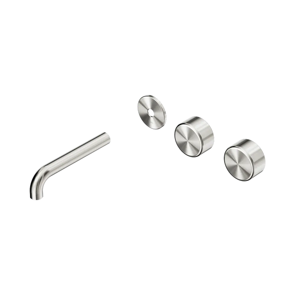 Nero Serenity Wall Basin Set 160mm Offset Spout with Metal Handle (Trim Kit Only) Brushed Nickel