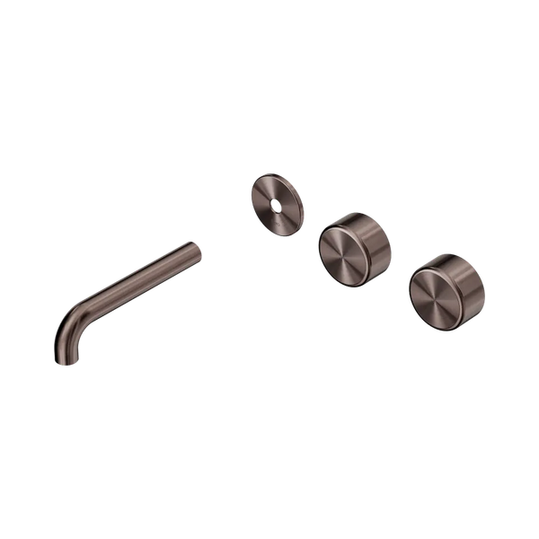 Nero Serenity Wall Basin Set 160mm Offset Spout with Metal Handle (Trim Kit Only) Brushed Bronze