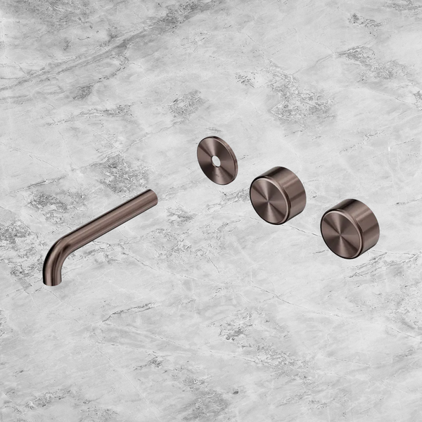 Nero Serenity Wall Basin Set 160mm Offset Spout with Metal Handle (Trim Kit Only) Brushed Bronze