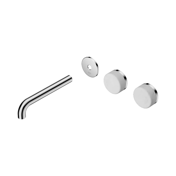 Nero Serenity Wall Basin Set 185mm Offset Spout with Carrara Handle (Trim Kit Only) Chrome
