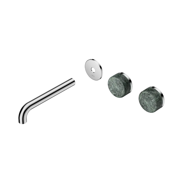 Nero Serenity Wall Basin Set 185mm Offset Spout with Verde Alpi Handle (Trim Kit Only) Chrome