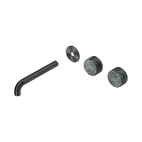 Nero Serenity Wall Basin Set 185mm Offset Spout with Verde Alpi Handle (Trim Kit Only) Gunmetal