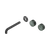 Nero Serenity Wall Basin Set 185mm Offset Spout with Verde Alpi Handle (Trim Kit Only) Gunmetal