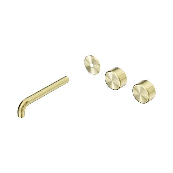 Nero Serenity Wall Basin Set 185mm Offset Spout with Metal Handle (Trim Kit Only) Brushed Gold