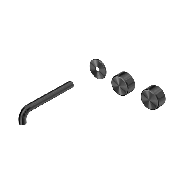 Nero Serenity Wall Basin Set 185mm Offset Spout with Metal Handle (Trim Kit Only) Gunmetal