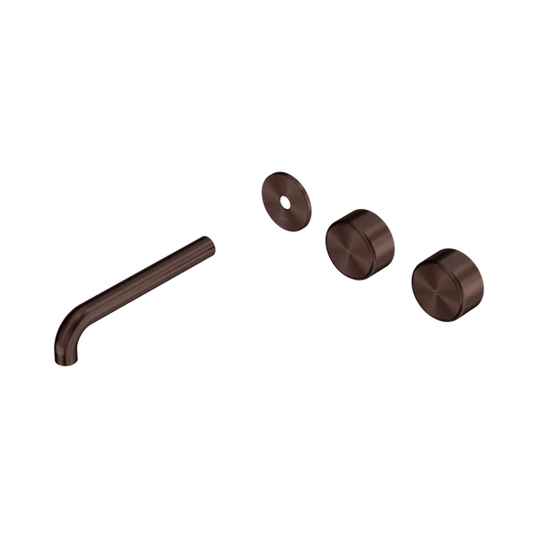 Nero Serenity Wall Basin Set 185mm Offset Spout with Metal Handle (Trim Kit Only) Rome Bronze
