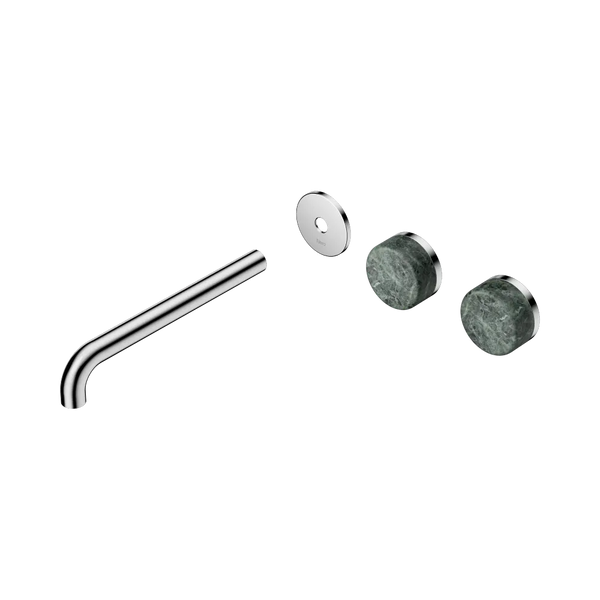 Nero Serenity Wall Basin Set 220mm Offset Spout with Verde Alpi Handle (Trim Kit Only) Chrome