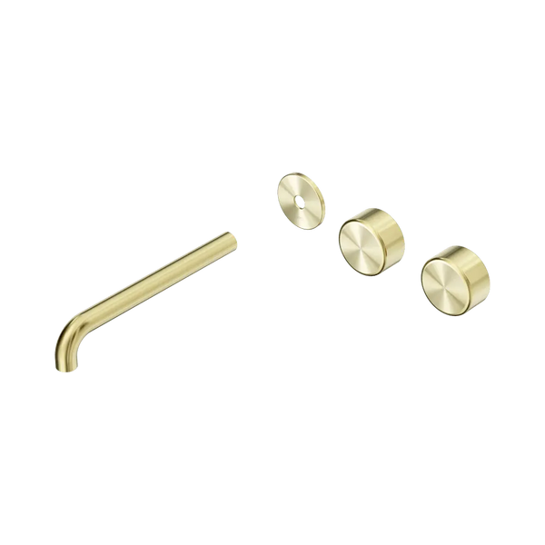 Nero Serenity Wall Basin Set 220mm Offset Spout with Metal Handle (Trim Kit Only) Brushed Gold
