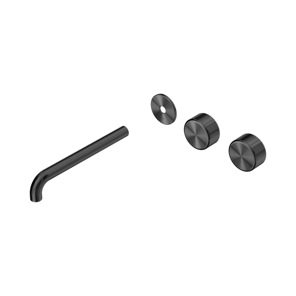 Nero Serenity Wall Basin Set 220mm Offset Spout With Metal Handle (Trim Kit Only) Gunmetal