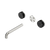 Nero Serenity Wall Basin Set 185mm Spout with Marquina Black Handle (Trim Kit Only) Brushed Nickel