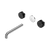 Nero Serenity Wall Basin Set 185mm Spout with Marquina Black Handle (Trim Kit Only) Chrome