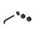 Nero Serenity Wall Basin Set 185mm Offset Spout with Marquina Black Handle (Trim Kit Only) Matte Black