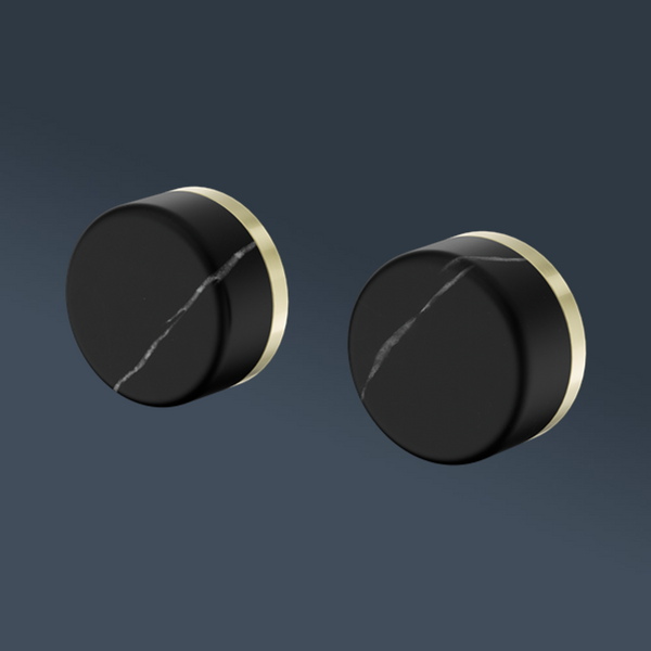 Nero Serenity Wall Top Assembly With Marquina Black Handle Brushed Gold