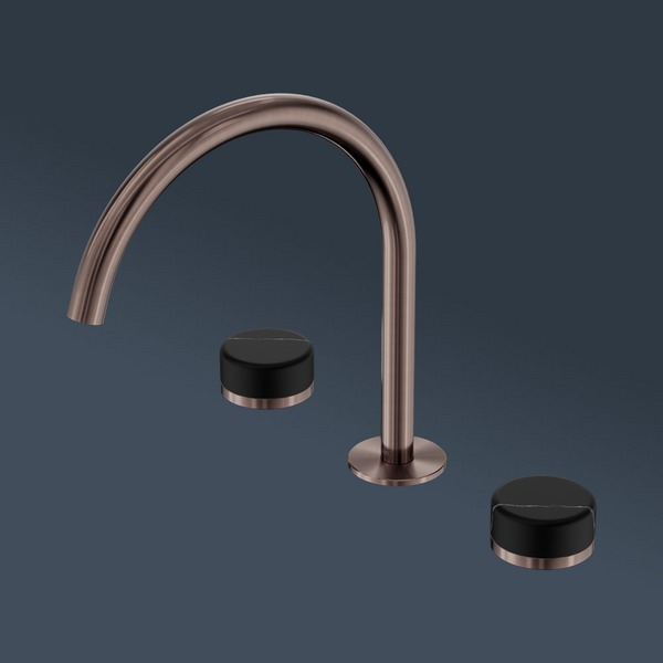 Nero Serenity Bath/Kitchen Set Arc Spout With Marquina Black Handle Brushed Bronze