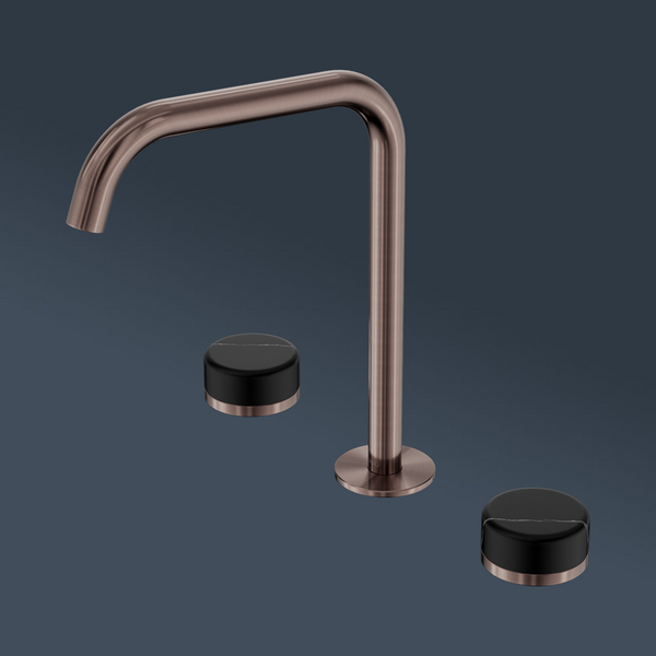 Nero Serenity Bath/Kitchen Set Edge Spout With Marquina Black Handle Brushed Bronze