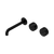 Nero Serenity Wall Basin Set 185mm Offset Spout With Marquina Black Handle Matte Black