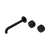 Nero Serenity Wall Basin Set 220mm Offset Spout With Marquina Black Handle Matte Black