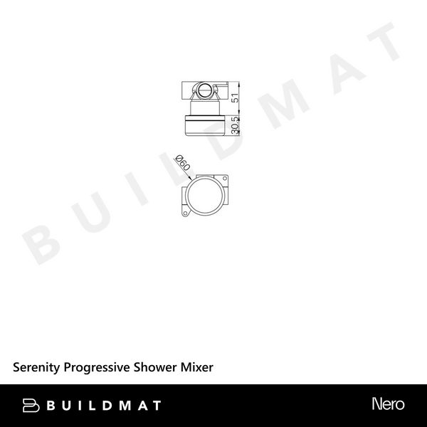 Nero Serenity Progressive Shower Mixer With Arabescato Corchia Handle Brushed Bronze