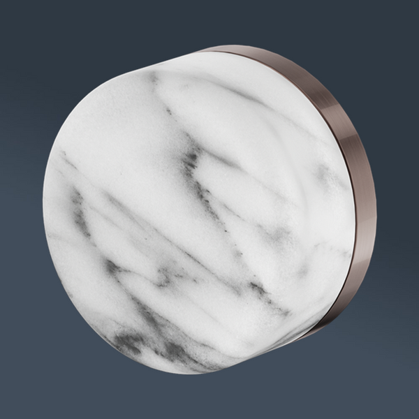 Nero Serenity Progressive Shower Mixer With Arabescato Corchia Handle Brushed Bronze