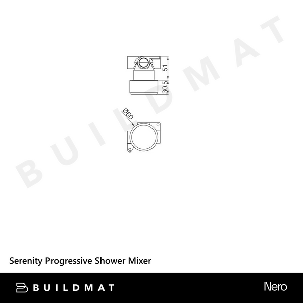 Nero Serenity Progressive Shower Mixer With Metal Handle Brushed Nickel