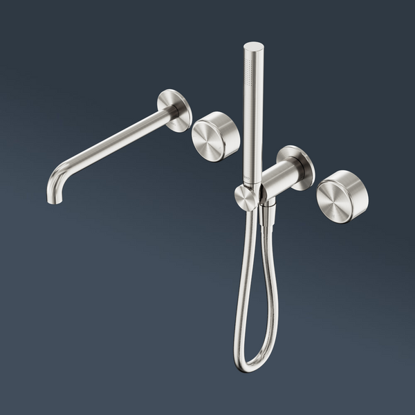Nero Serenity Progressive Shower System With Spout With Metal Handle And Slim Shower Brushed Nickel