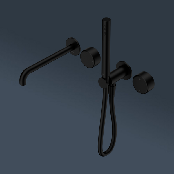 Nero Serenity Progressive Shower System With Spout With Metal Handle And Slim Shower Matte Black