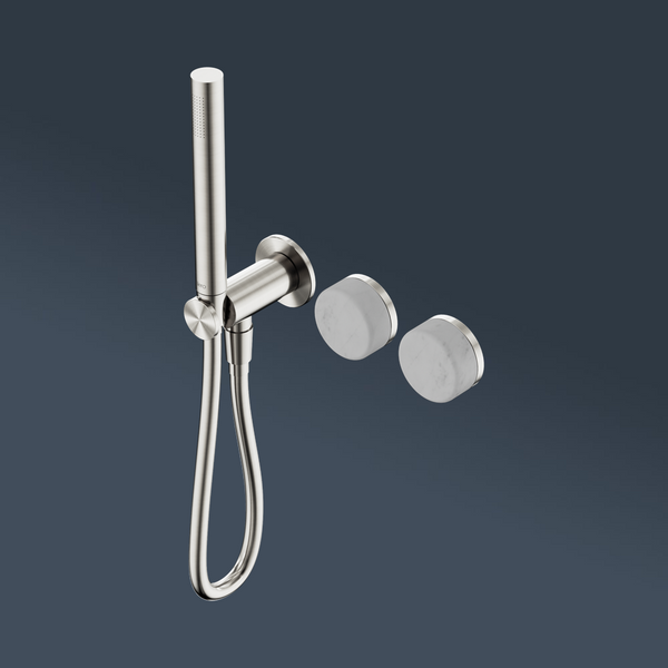 Nero Serenity Progressive Shower System With Carrara Handle And Slim Shower Brushed Nickel