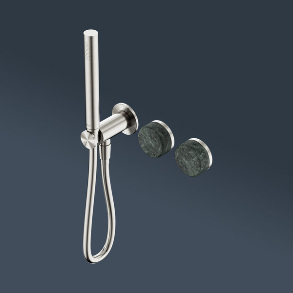 Nero Serenity Progressive Shower System With Verde Alpi Handle And Slim Shower Brushed Nickel