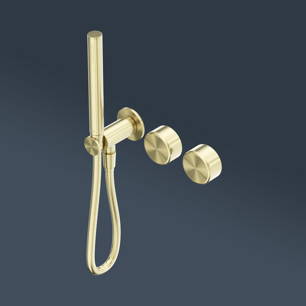 Nero Serenity Progressive Shower System With Metal Handle And Slim Shower Brushed Gold