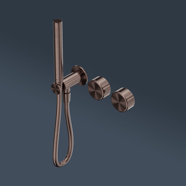 Nero Serenity Progressive Shower System With Metal Handle And Slim Shower Brushed Bronze