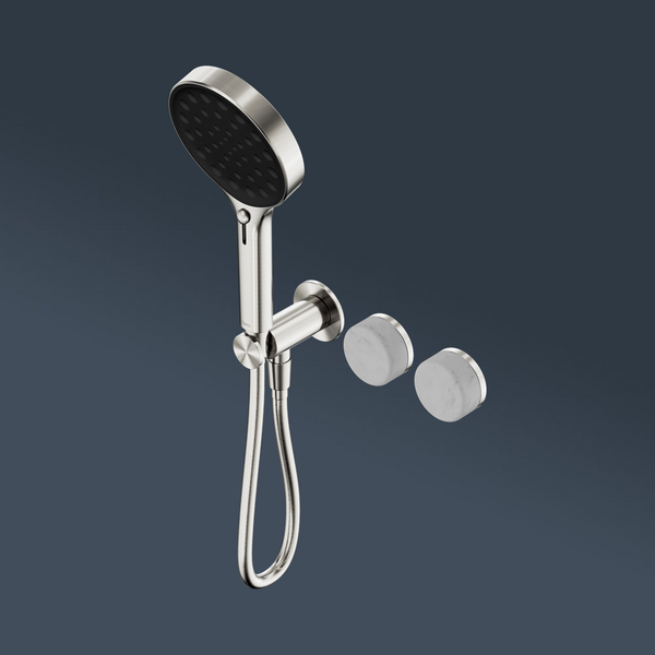 Nero Serenity Progressive Shower System With Carrara Handle And Serenity Hand Shower Brushed Nickel