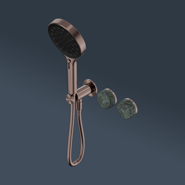 Nero Serenity Progressive Shower System With Verde Alpi Handle And Serenity Hand Shower Brushed Bronze