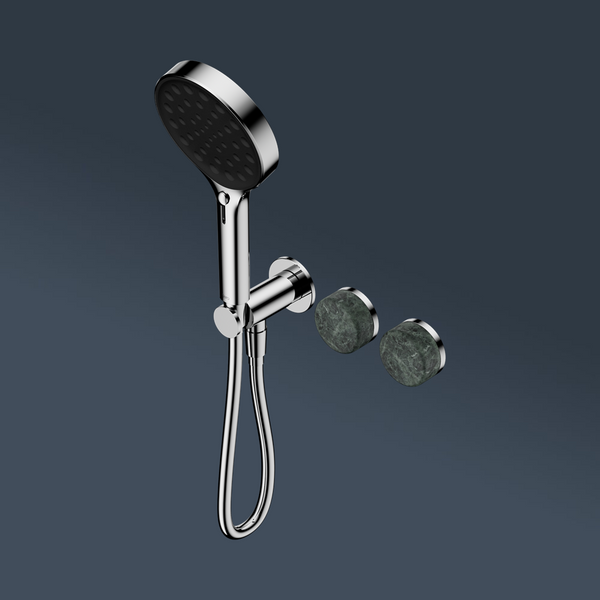Nero Serenity Progressive Shower System With Verde Alpi Handle And Serenity Hand Shower Chrome