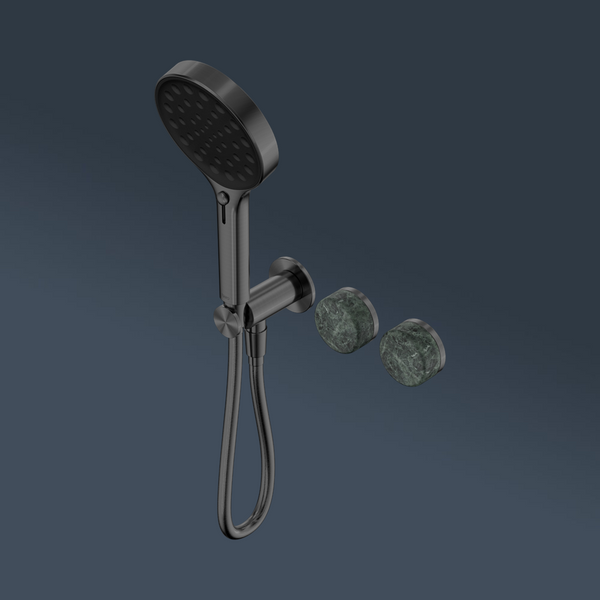 Nero Serenity Progressive Shower System With Verde Alpi Handle And Serenity Hand Shower Gunmetal