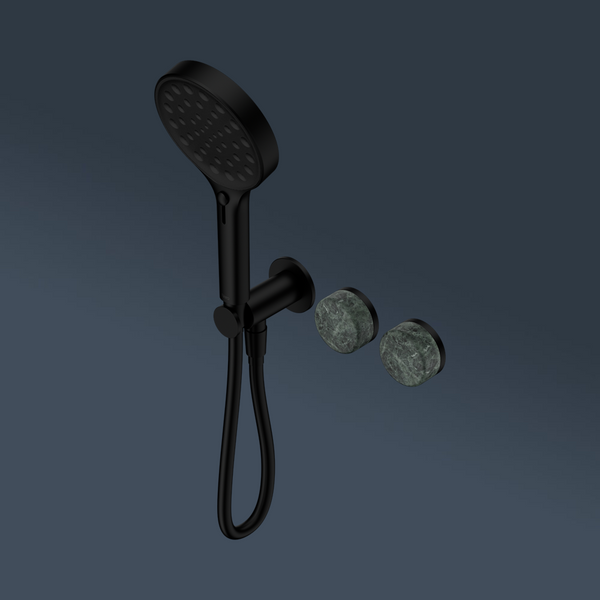 Nero Serenity Progressive Shower System With Verde Alpi Handle And Serenity Hand Shower Matte Black