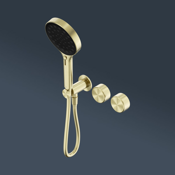 Nero Serenity Progressive Shower System With Metal Handle And Serenity Hand Shower Brushed Gold